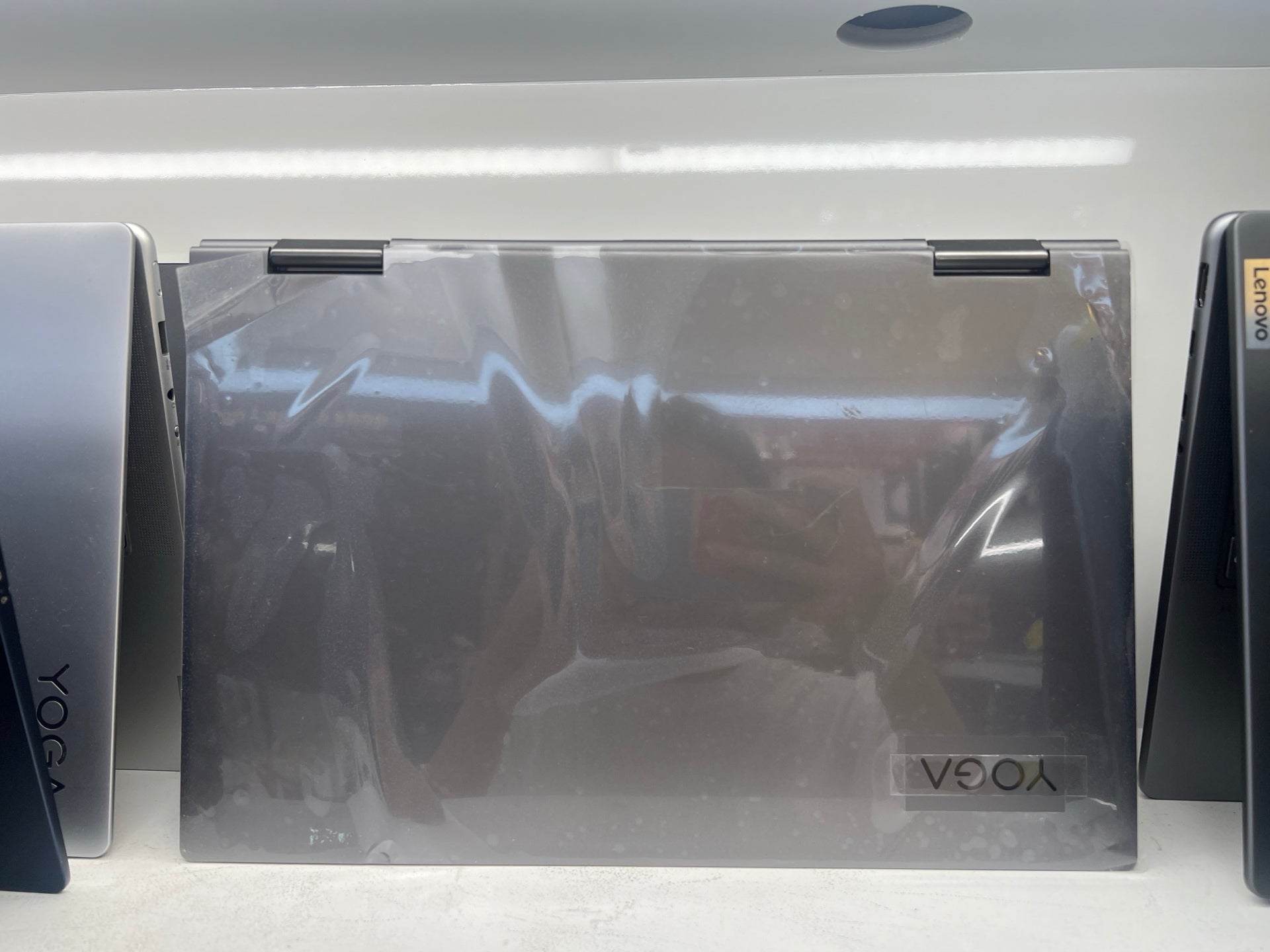 Lenovo Yoga C740 closed with factory protective film still applied